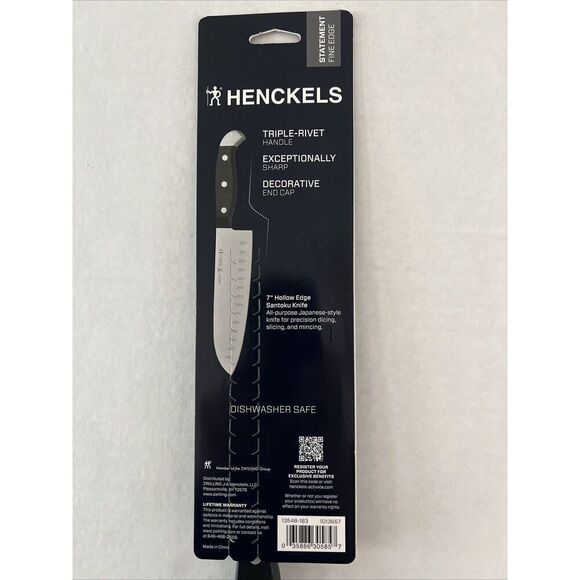Henckels Statement 7” Hollow Edge Santoku Knife High Quality Stainless Steel New - Picture 5 of 6